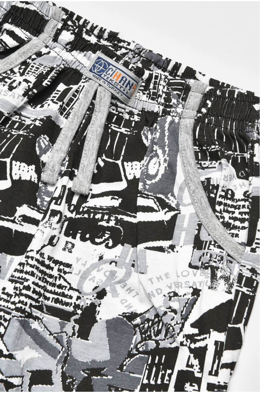 Бриджи детские для мальчика черного цвета с принтом асорті 203533