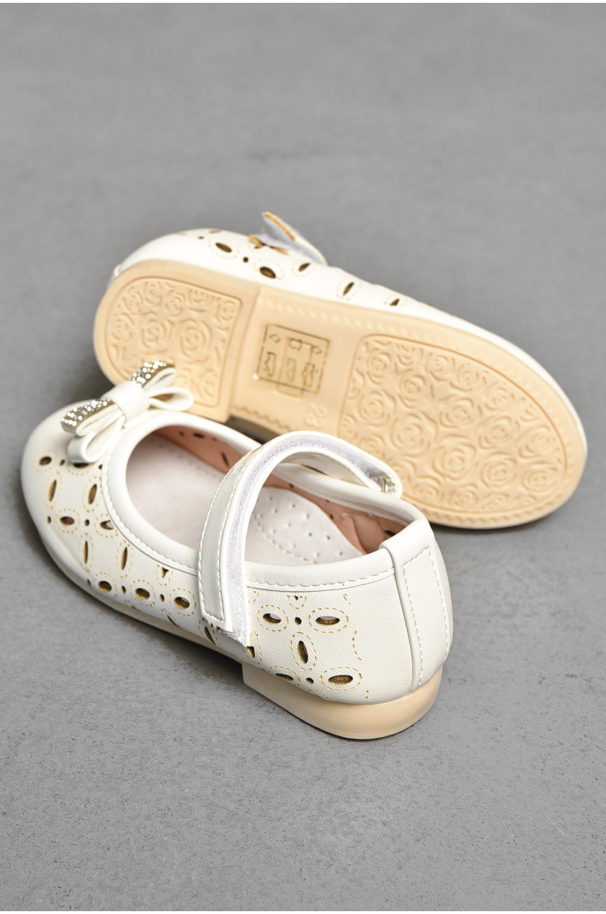 Туфли для девочки белого цвета Уценка 662-2 203545