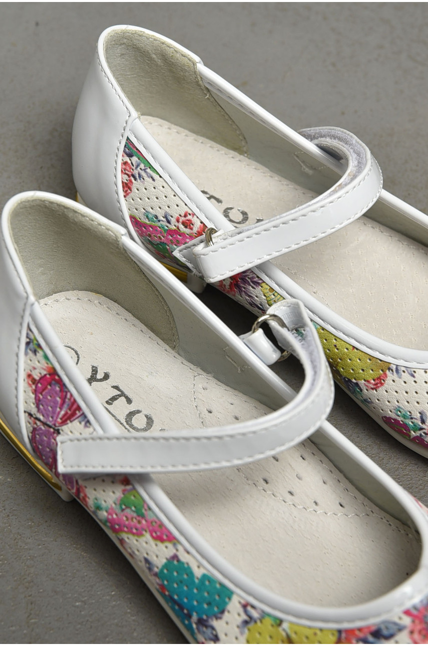 Балетки детские для девочки белого цвета Уценка 26-1 203564