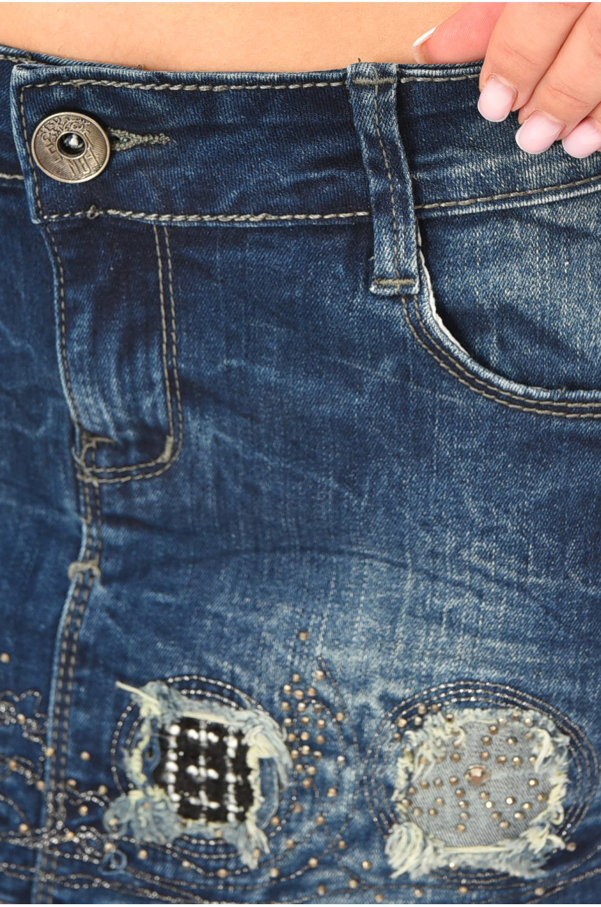 Спідниця джинсова жіноча синього кольору 1633 203567 Спідниця джинсова жіноча синього кольору 1633 203567