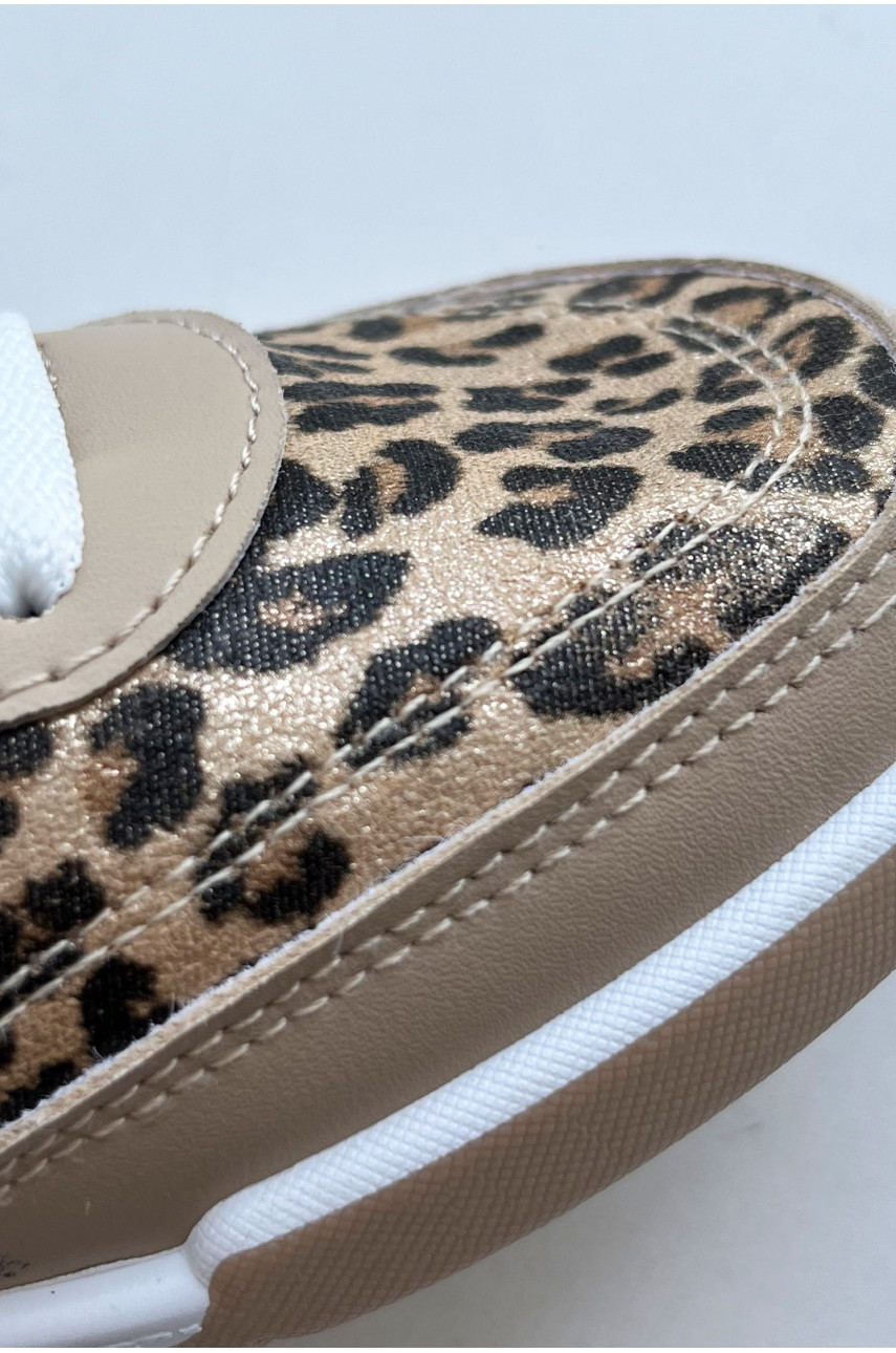 Кросівки жіночі бежевого кольору з леопардовим принтом Уцінка 2025-3 203589