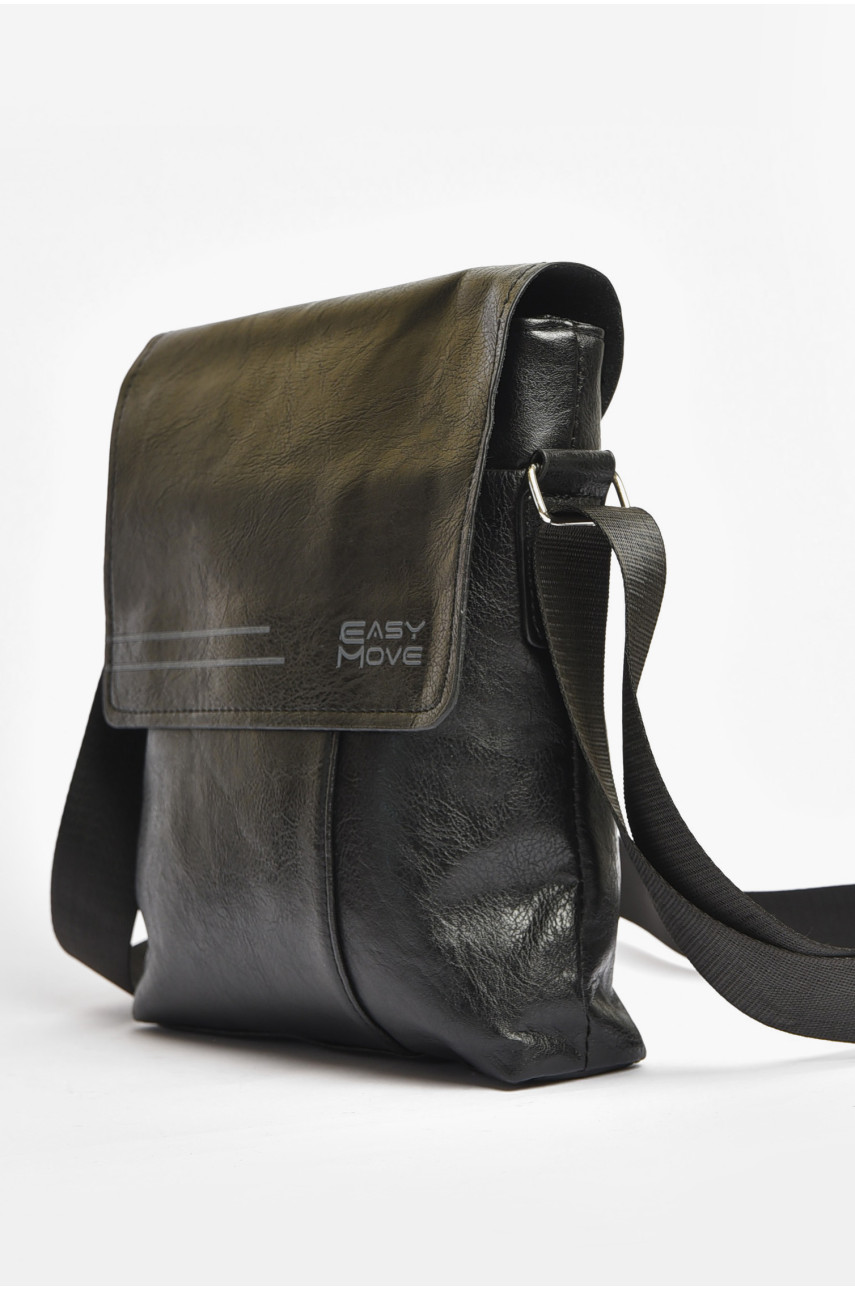 Сумка чоловіча через плече з екошкіри чорного кольору 2705-2 203617