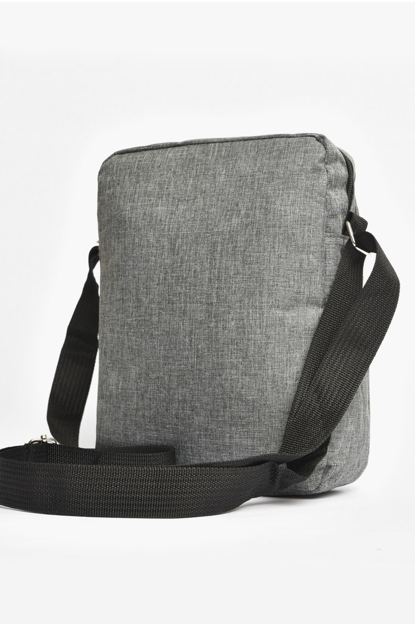 Сумка чоловіча через плече текстиль сірого кольору 613 203622