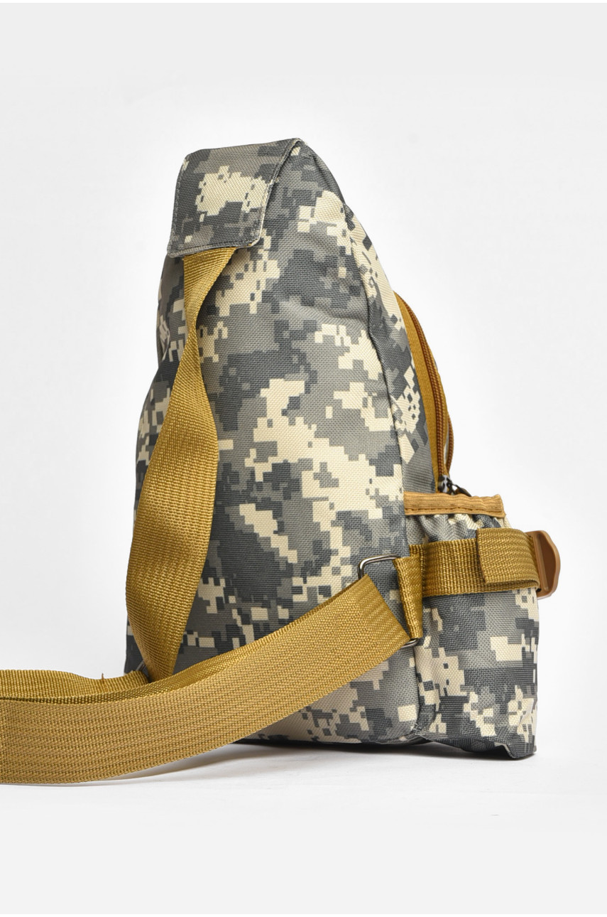 Сумка чоловіча через плече текстиль сірого кольору з принтом 1708 203623 Сумка чоловіча через плече текстиль сірого кольору з принтом 1708 203623