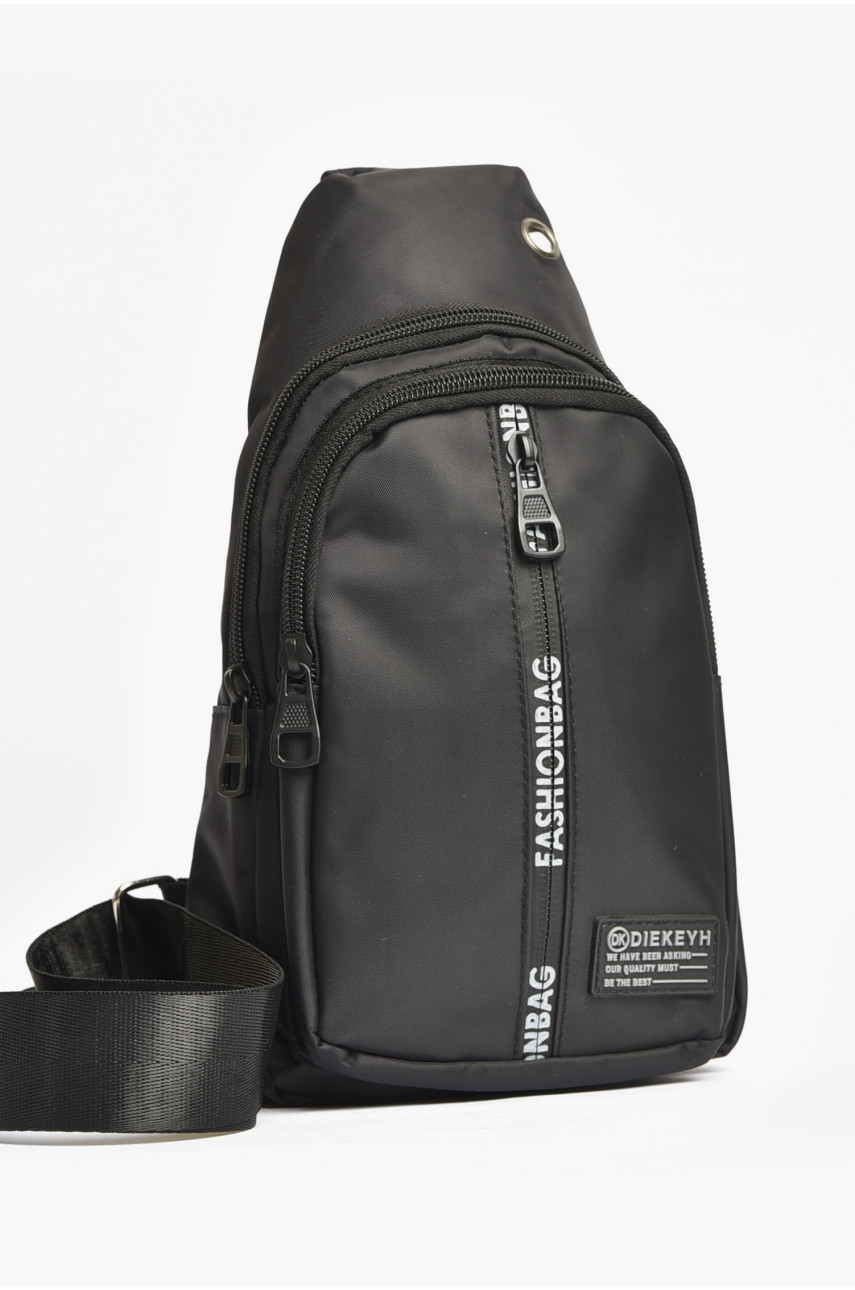 Сумка чоловіча через плече текстиль чорного кольору 5157 203627