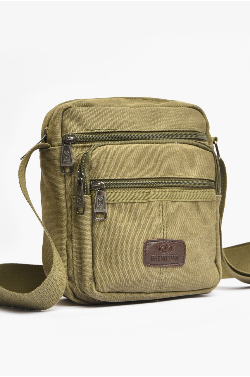 Сумка чоловіча через плече текстиль кольору хакі 8076 203634