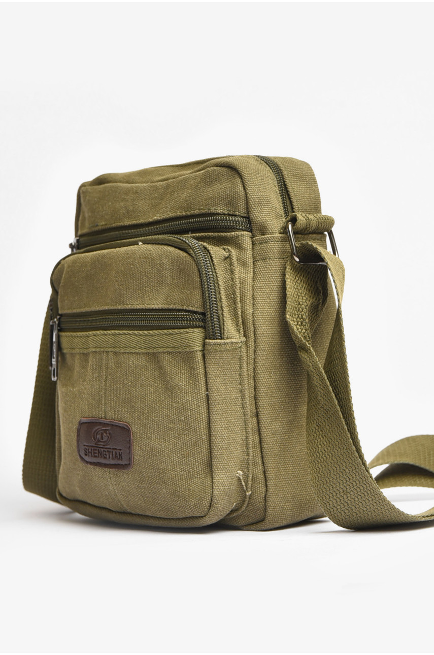 Сумка чоловіча через плече текстиль кольору хакі 8076 203634