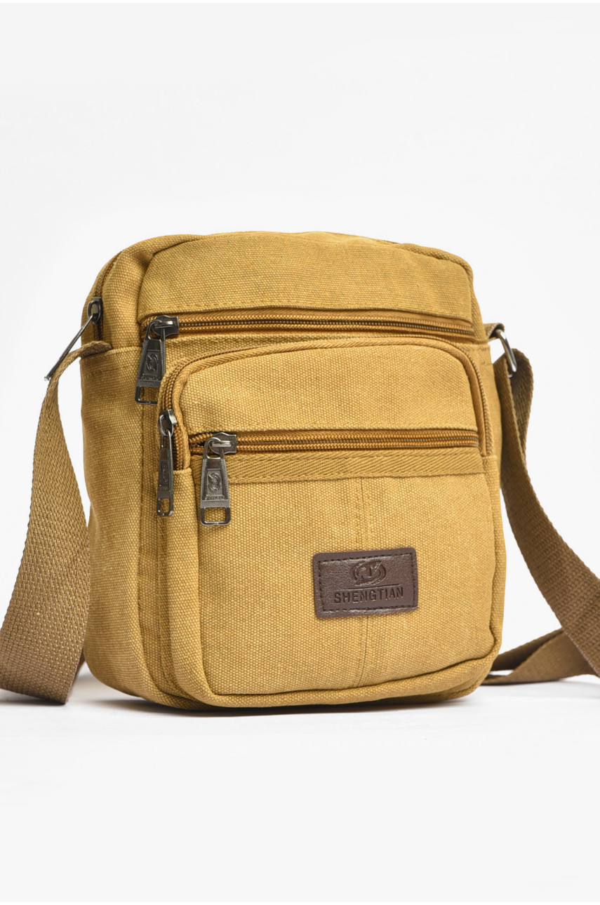 Сумка чоловіча через плече текстиль світло-коричневого кольору 8076 203635