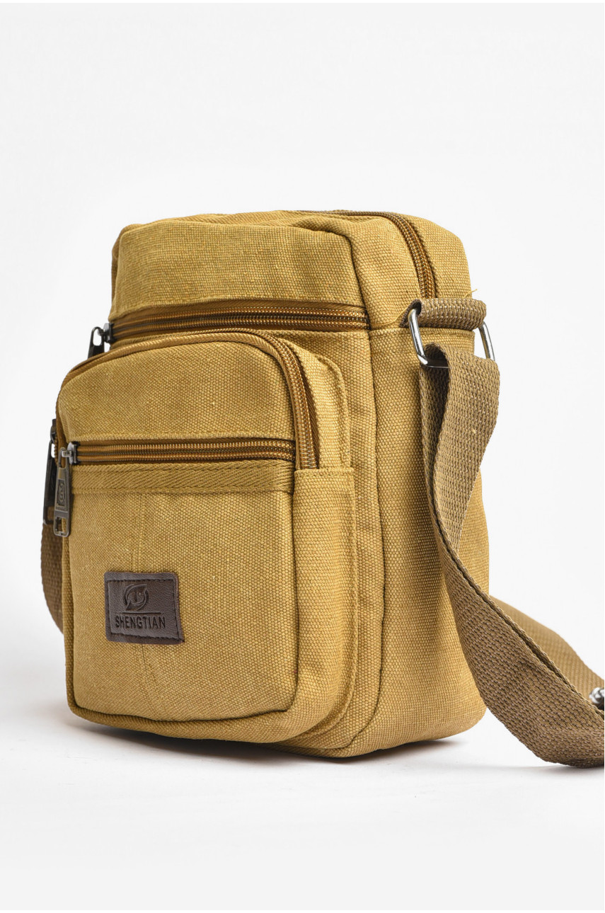 Сумка чоловіча через плече текстиль світло-коричневого кольору 8076 203635