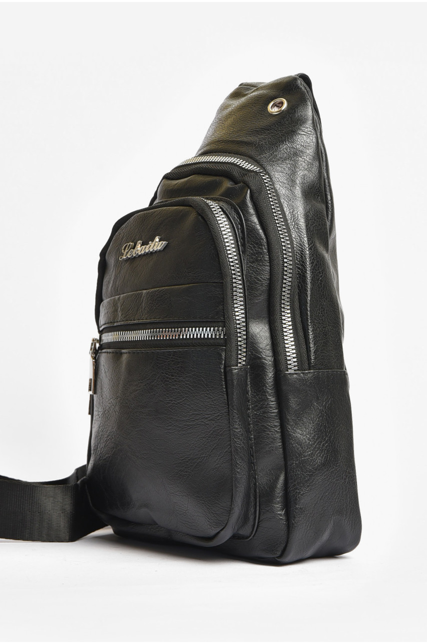 Сумка чоловіча через плече з екошкіри чорного кольору 6868 203638