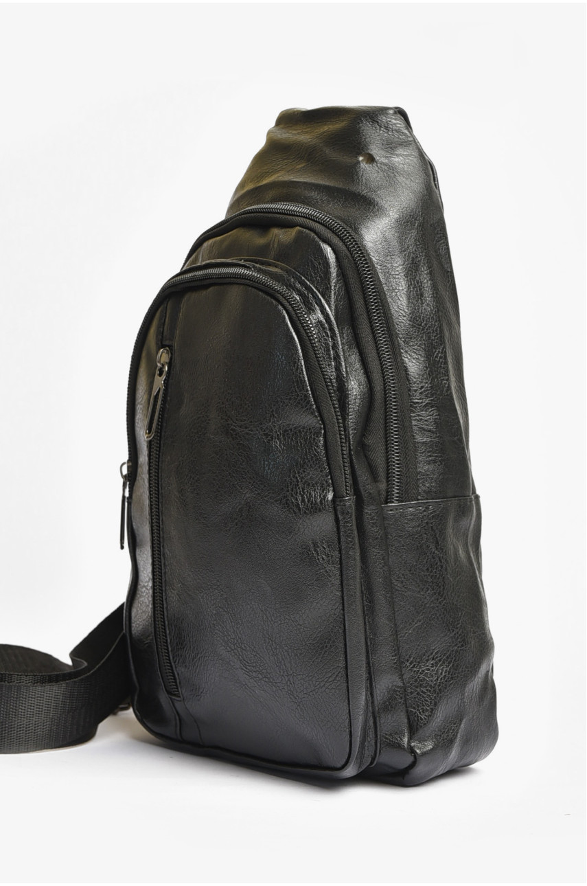 Сумка чоловіча через плече з екошкіри чорного кольору 2462 203639