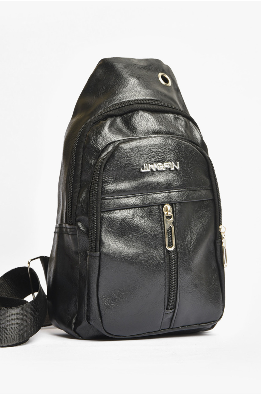 Сумка чоловіча через плече з екошкіри чорного кольору 8823 203640