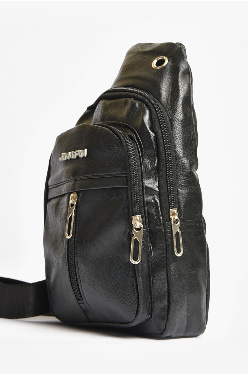 Сумка чоловіча через плече з екошкіри чорного кольору 8823 203640