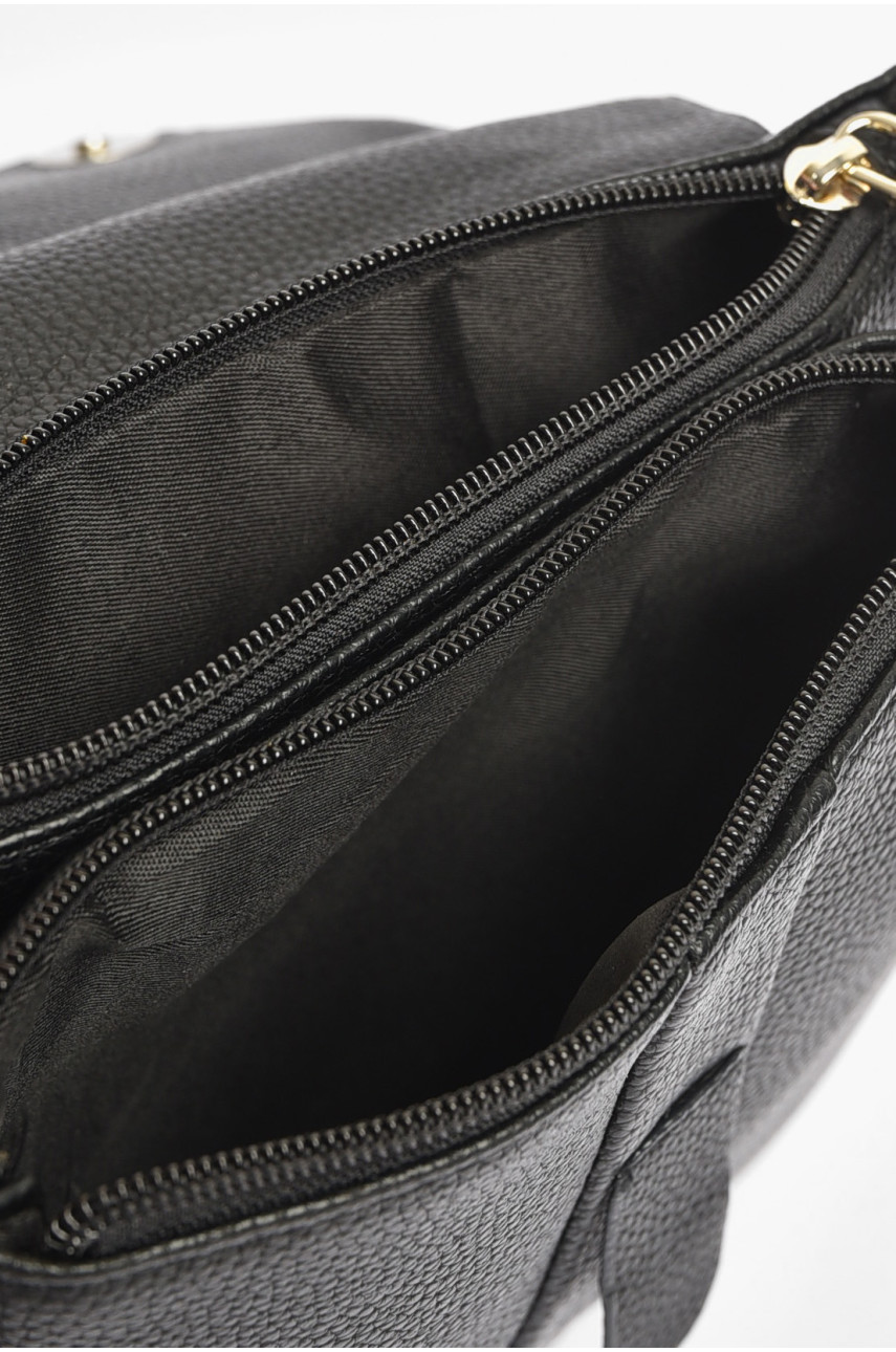 Сумка чоловіча через плече з екошкіри чорного кольору М-13 203644 Сумка чоловіча через плече з екошкіри чорного кольору М-13 203644