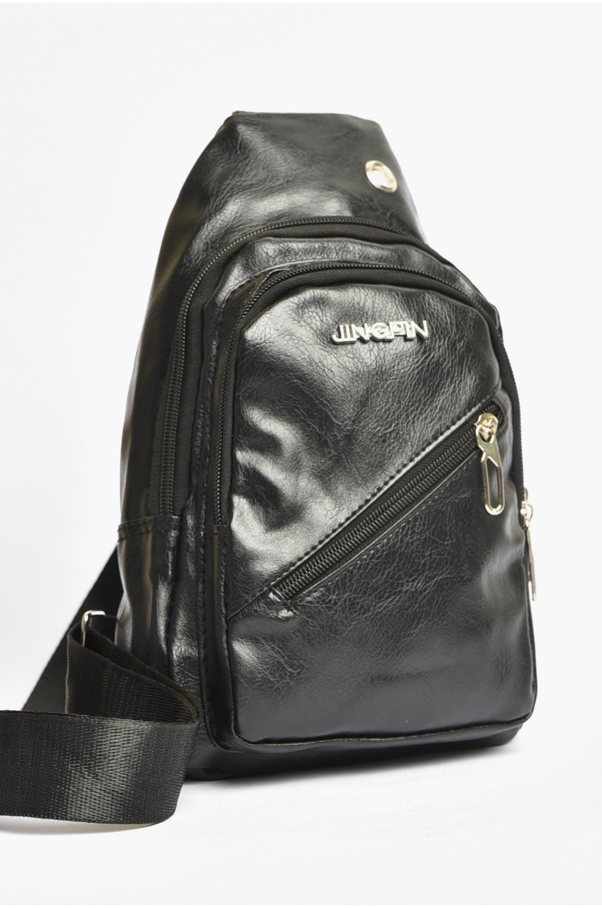 Сумка чоловіча через плече з екошкіри чорного кольору 680005 203650