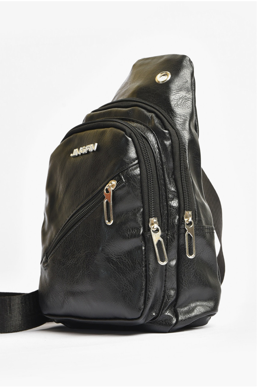 Сумка чоловіча через плече з екошкіри чорного кольору 680005 203650