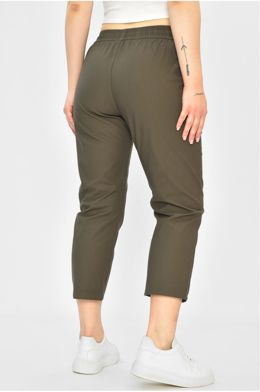 Бриджі жіночі однотонні темно-сірого кольору G682-1 203663