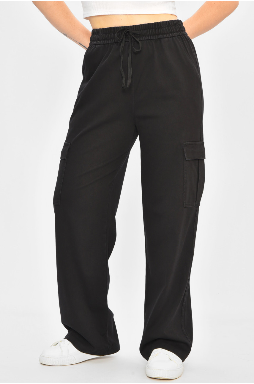 Штаны женские полубатальные черного цвета 561-4 203667 Штаны женские полубатальные черного цвета 561-4 203667