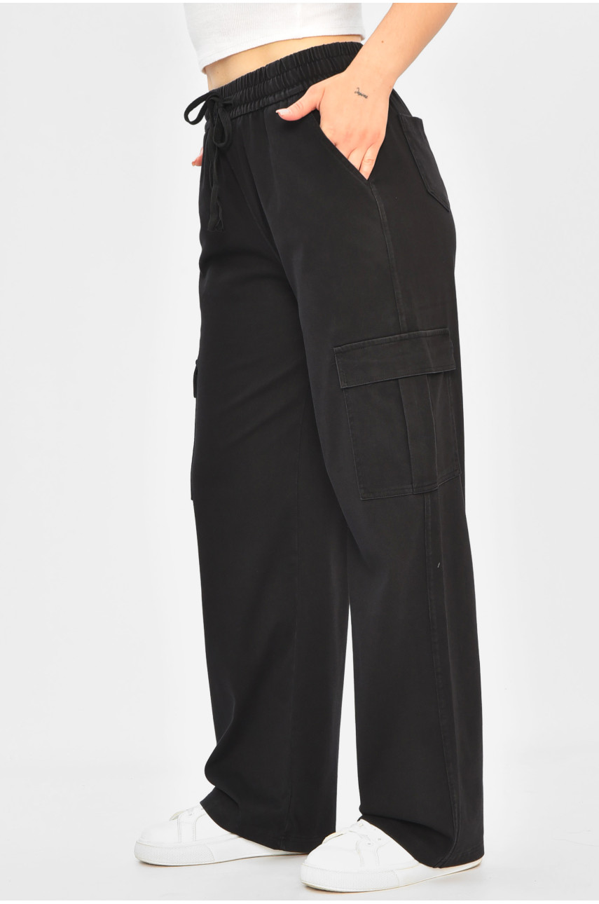 Штаны женские полубатальные черного цвета 561-4 203667 Штаны женские полубатальные черного цвета 561-4 203667