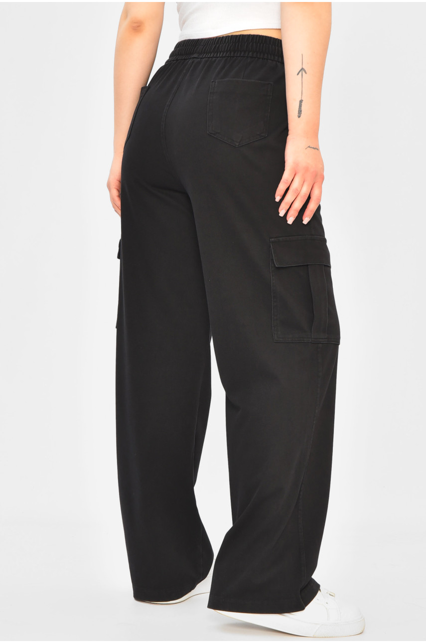 Штаны женские полубатальные черного цвета 561-4 203667 Штаны женские полубатальные черного цвета 561-4 203667