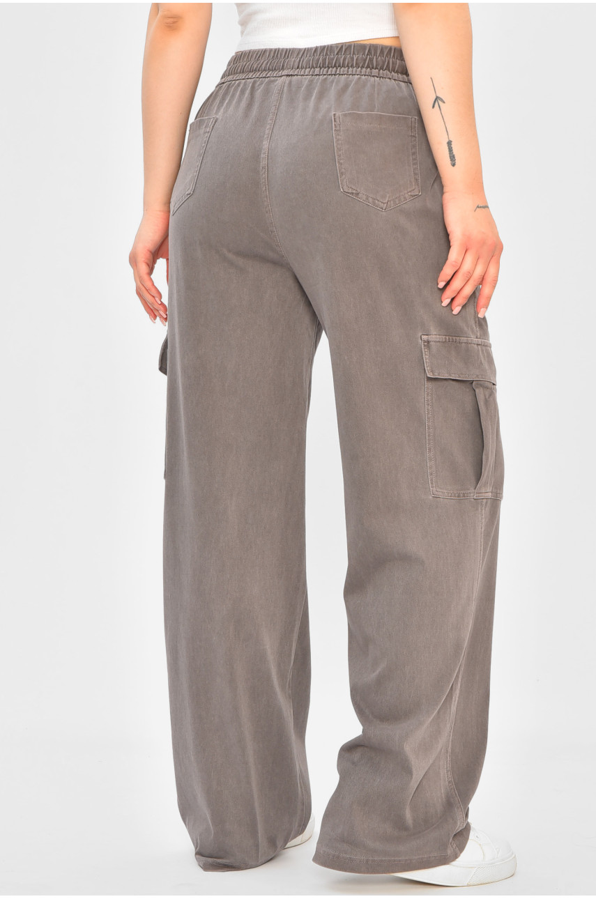 Штаны женские полубатальные серого цвета 561-4 203669