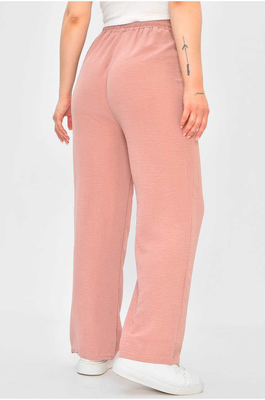 Штаны женские однотонные розового цвета 9810-4 203672