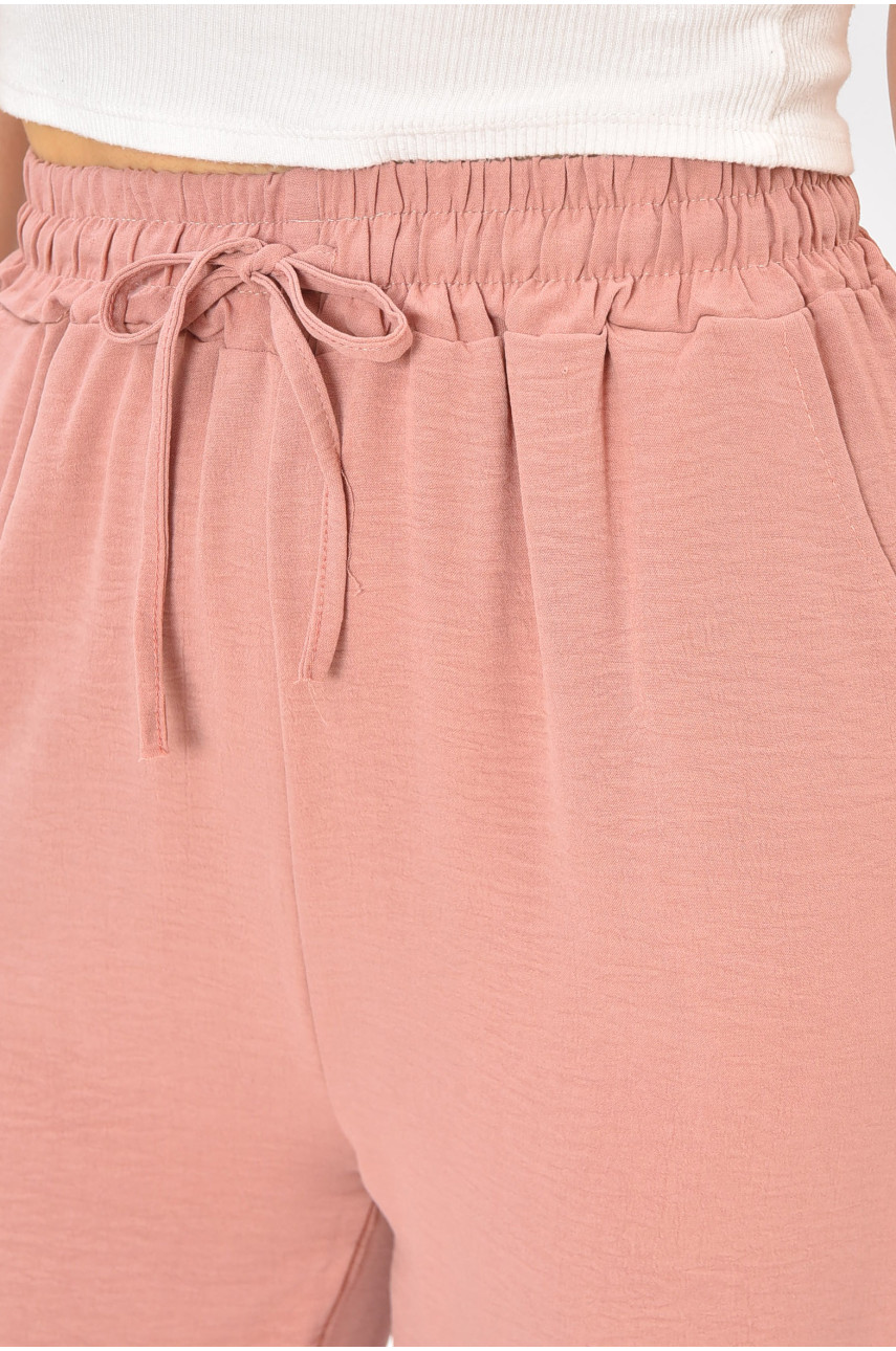 Штаны женские однотонные розового цвета 9810-4 203672