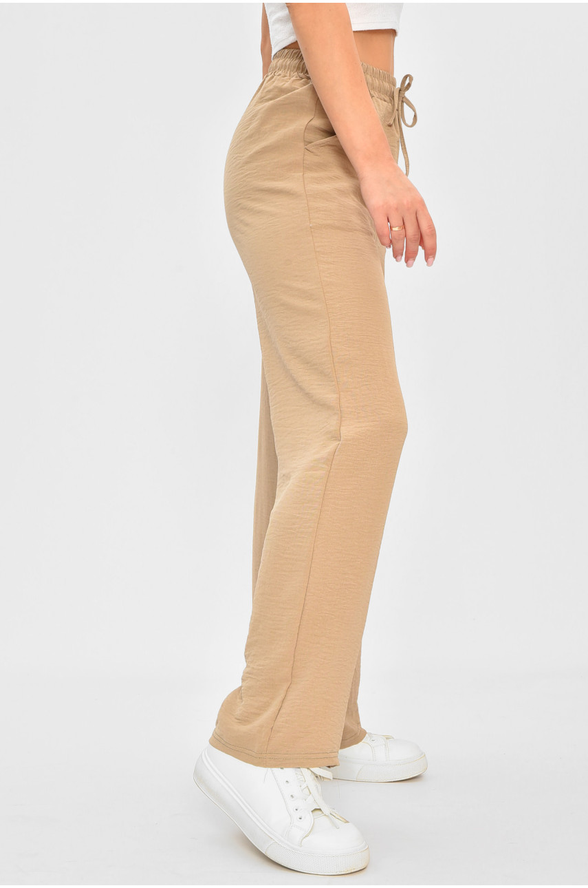 Штаны женские однотонные тёмно-бежевого цвета 9810-4 203675 Штаны женские однотонные тёмно-бежевого цвета 9810-4 203675