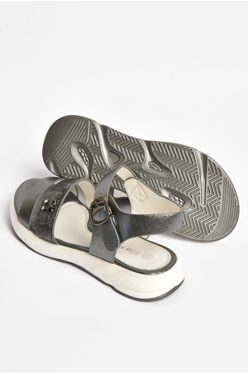 Босоніжки для дівчинки темно-сірого кольору L0654-3 203681 Босоніжки для дівчинки темно-сірого кольору L0654-3 203681