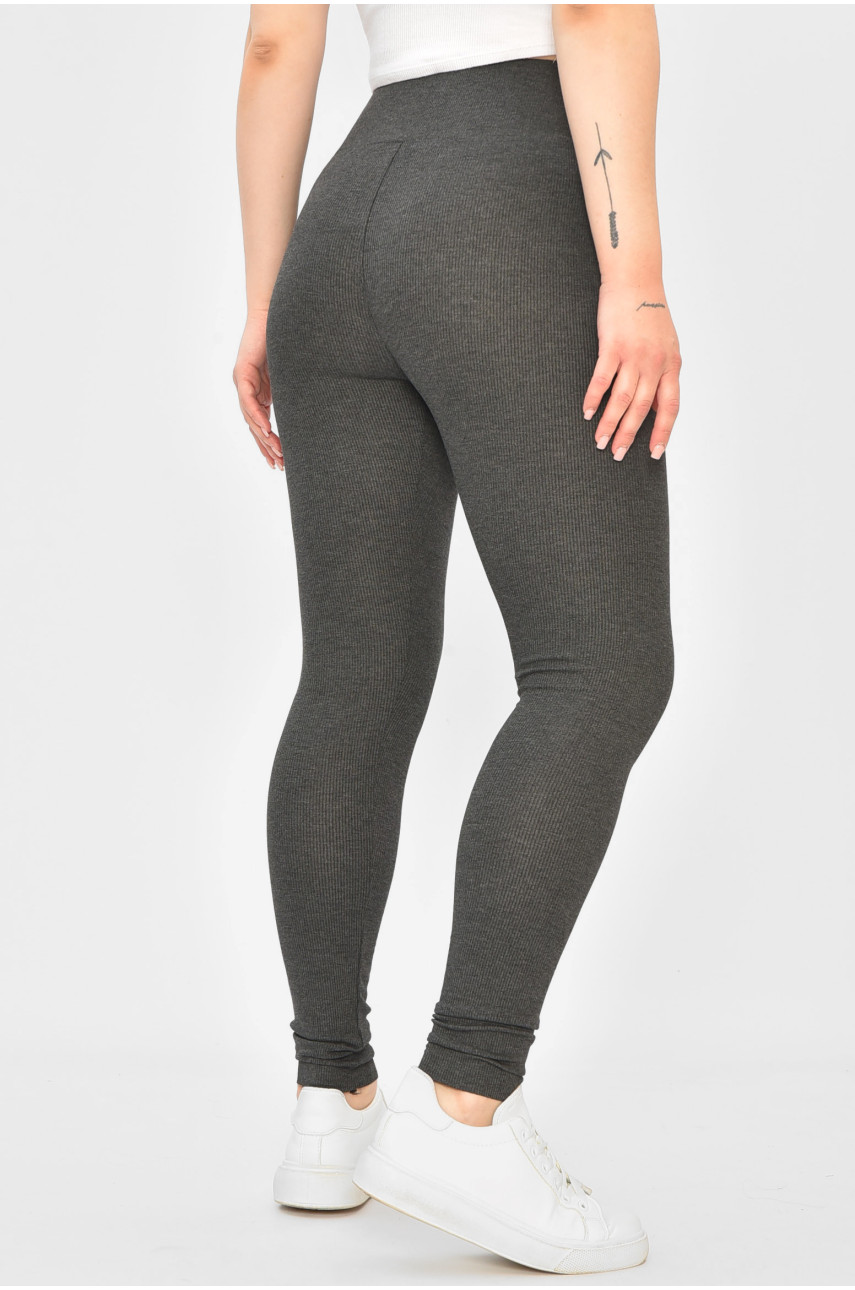 Лосины женские трикотажные тёмно-серого цвета А5263-3 203683