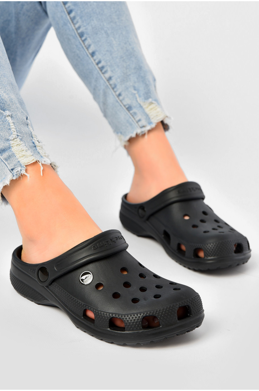 Кроксы женские черного цвета 3001-2 203687