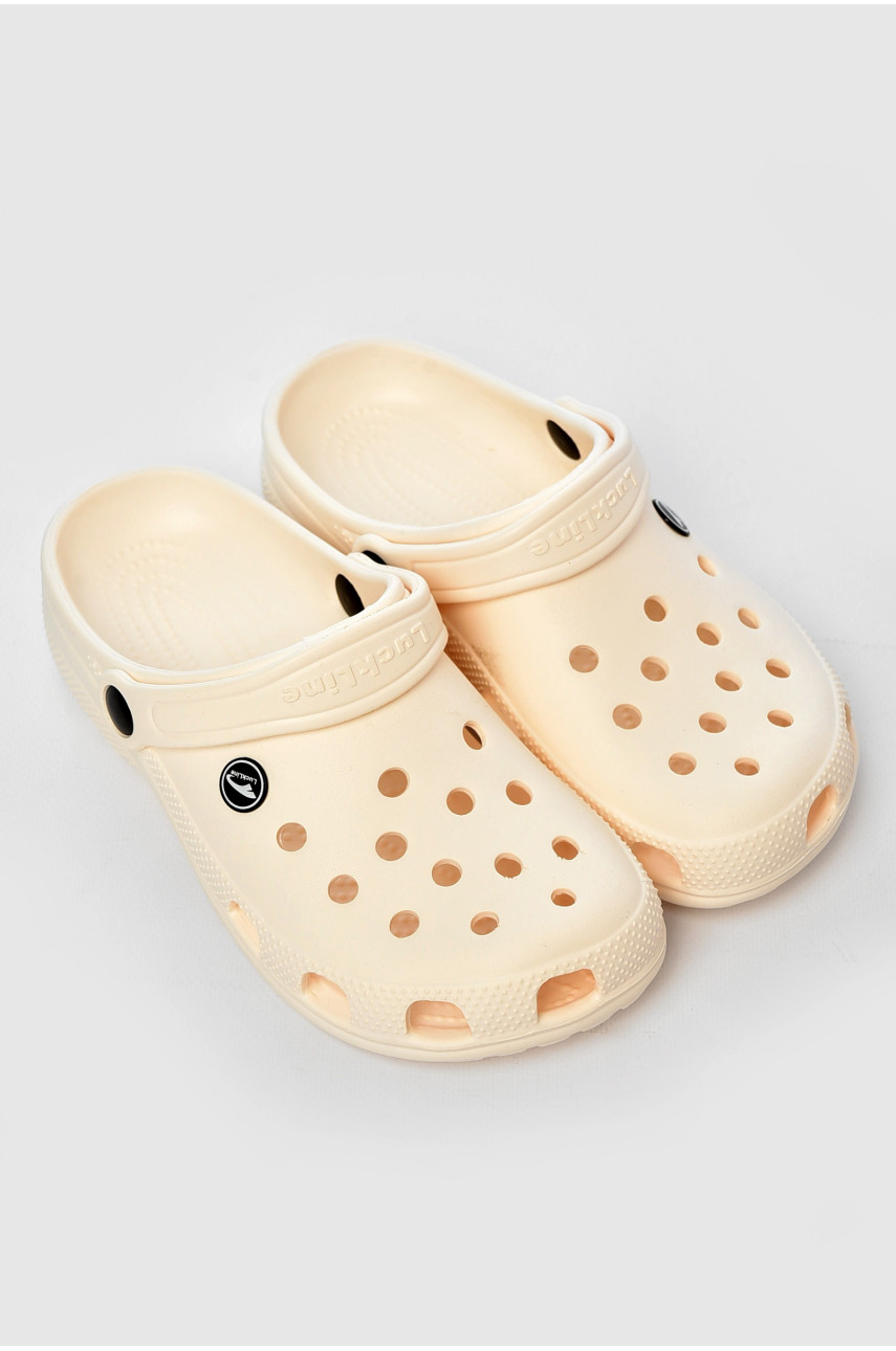 Кроксы женские молочного цвета 3001-2 203688 Кроксы женские молочного цвета 3001-2 203688