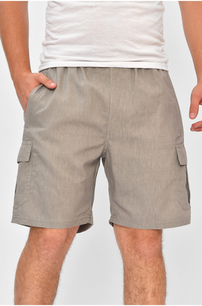 Шорти чоловічі однотонні сірого кольору 2101 203698