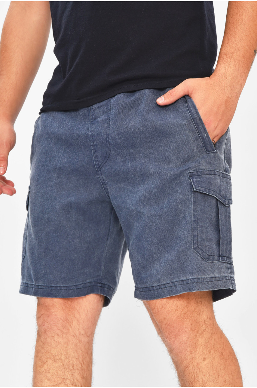 Шорти чоловічі однотонні темно-синього кольору 2101 203701