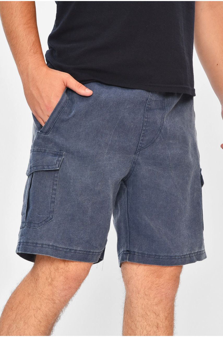 Шорти чоловічі однотонні темно-синього кольору 2101 203701