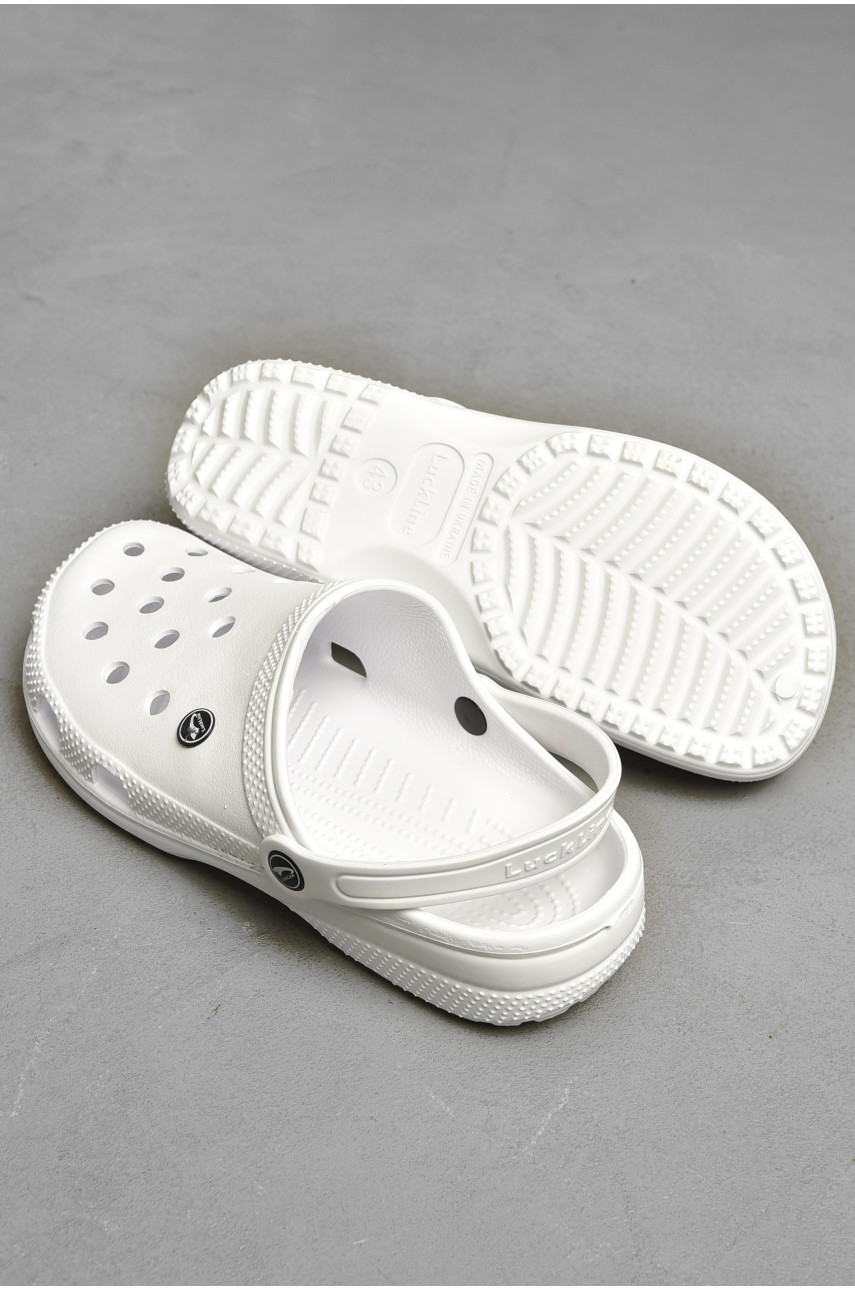 Кроксы мужские белого цвета 3001 203704 Кроксы мужские белого цвета 3001 203704