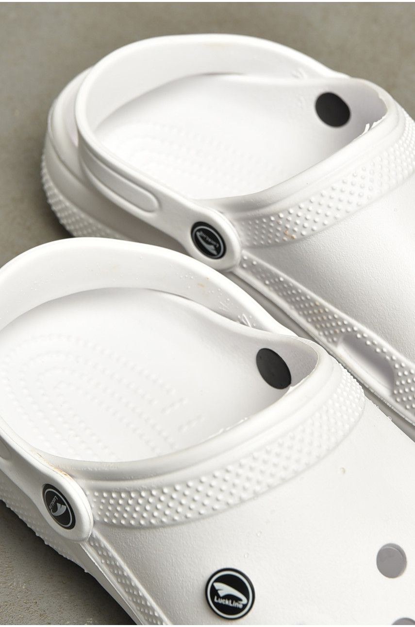 Кроксы мужские белого цвета 3001 203704 Кроксы мужские белого цвета 3001 203704