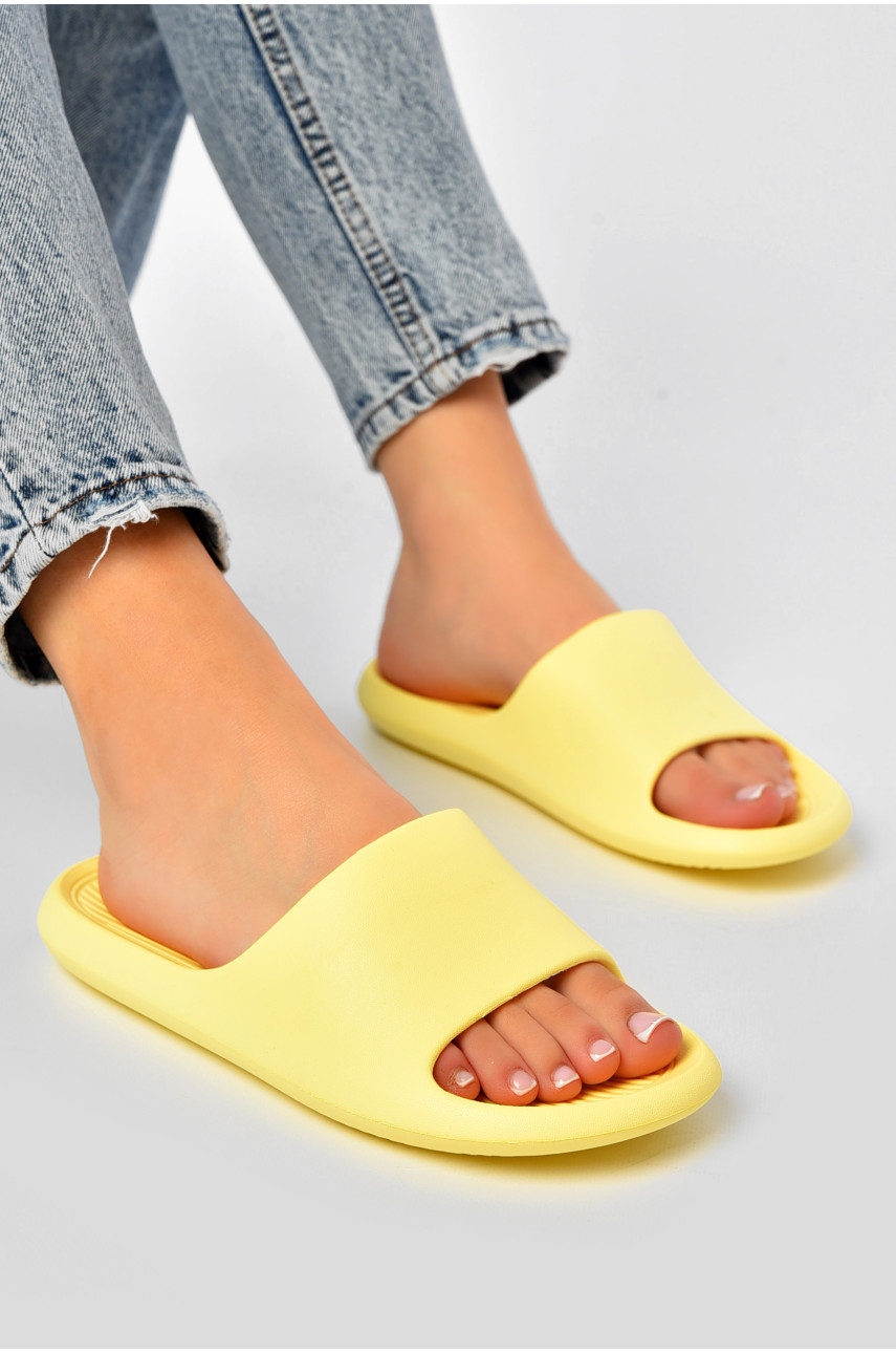Шлепанцы пена женские желтого цвета 5062-2 203727 Шлепанцы пена женские желтого цвета 5062-2 203727