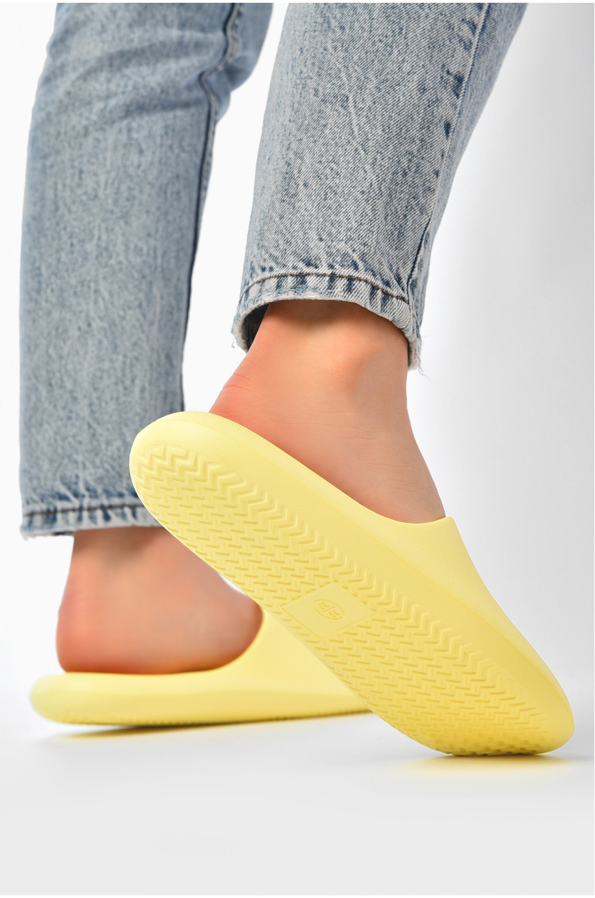 Шлепанцы пена женские желтого цвета 5062-2 203727 Шлепанцы пена женские желтого цвета 5062-2 203727