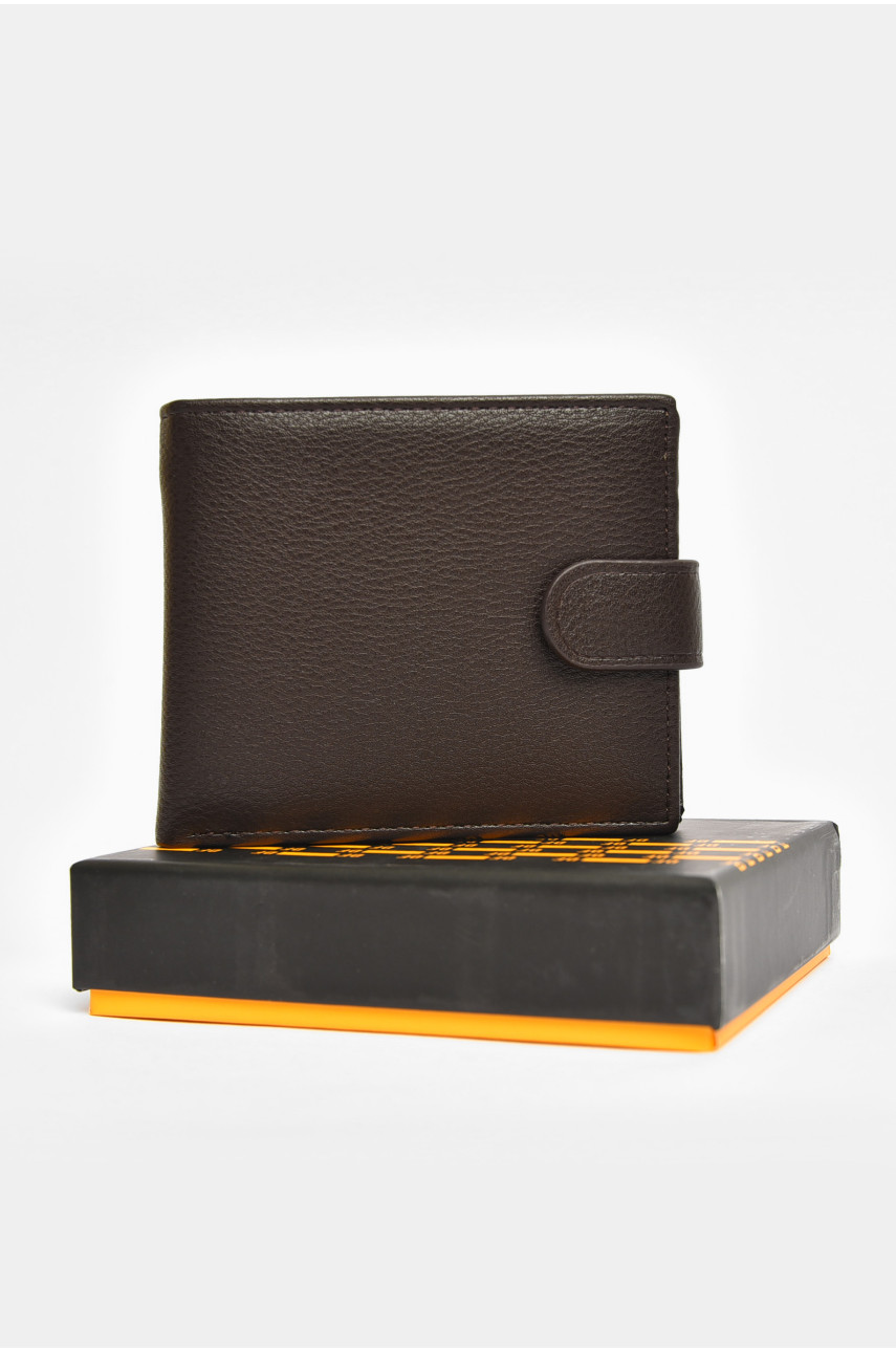 Кошелек мужской из экокожи тёмно-коричневого цвета 208-C 203728