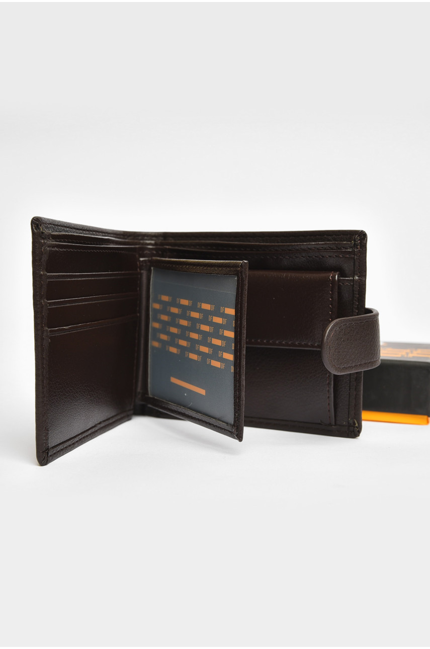 Кошелек мужской из экокожи тёмно-коричневого цвета 208-C 203728