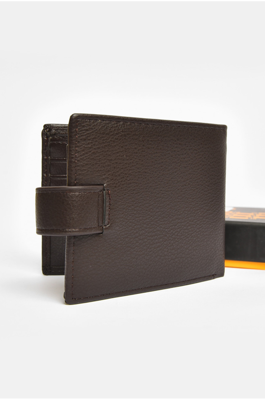Кошелек мужской из экокожи тёмно-коричневого цвета 208-C 203728