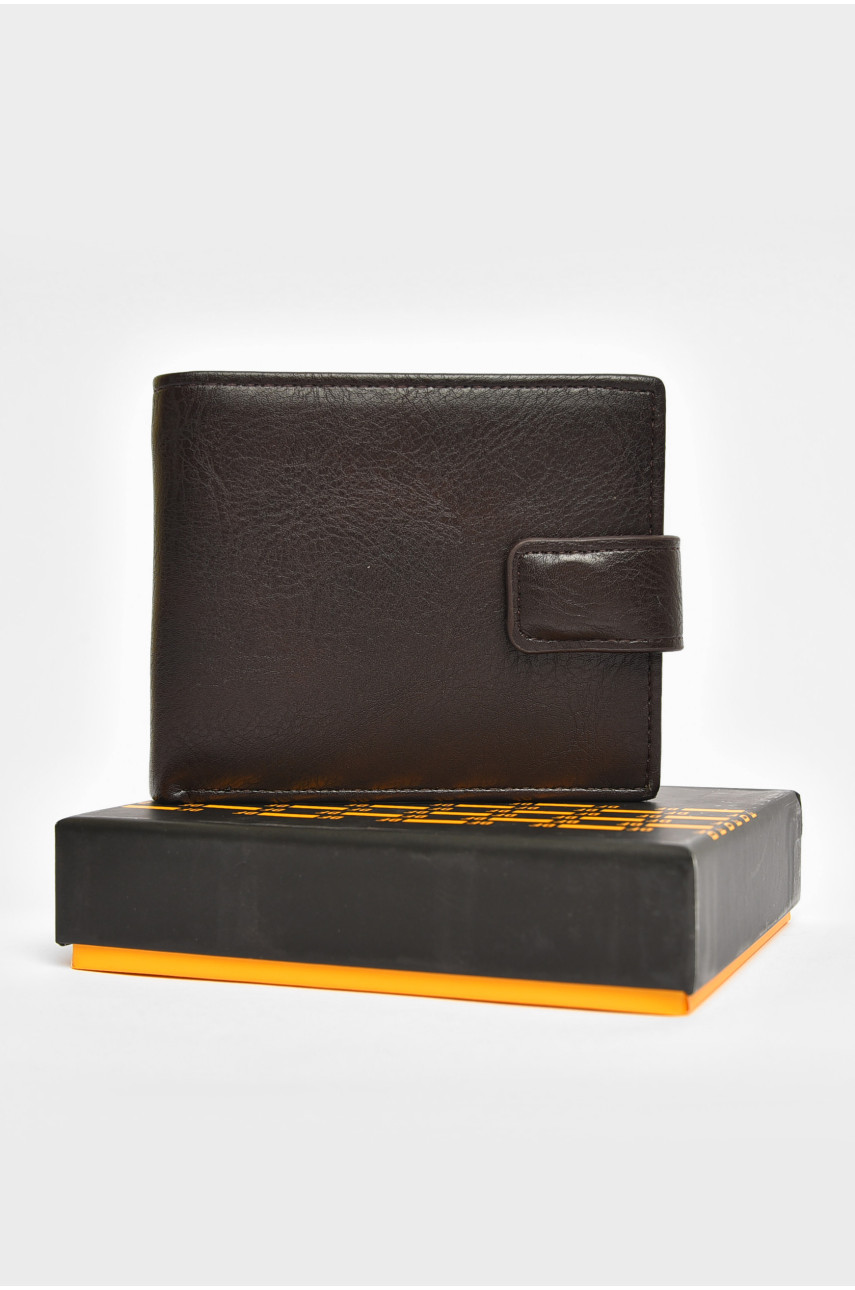 Гаманець чоловічий з екошкіри темно-коричневого кольору 208-А 203736
