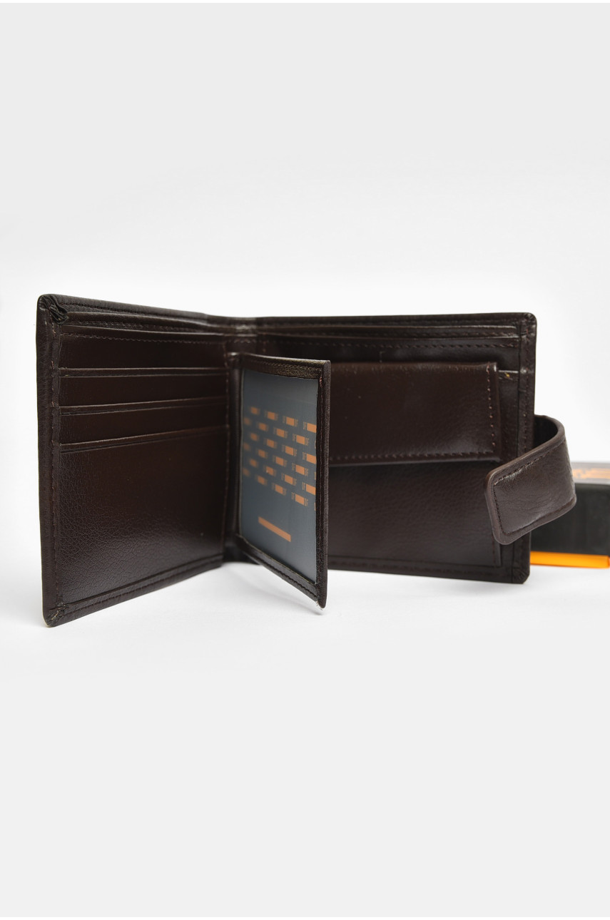 Гаманець чоловічий з екошкіри темно-коричневого кольору 208-А 203736