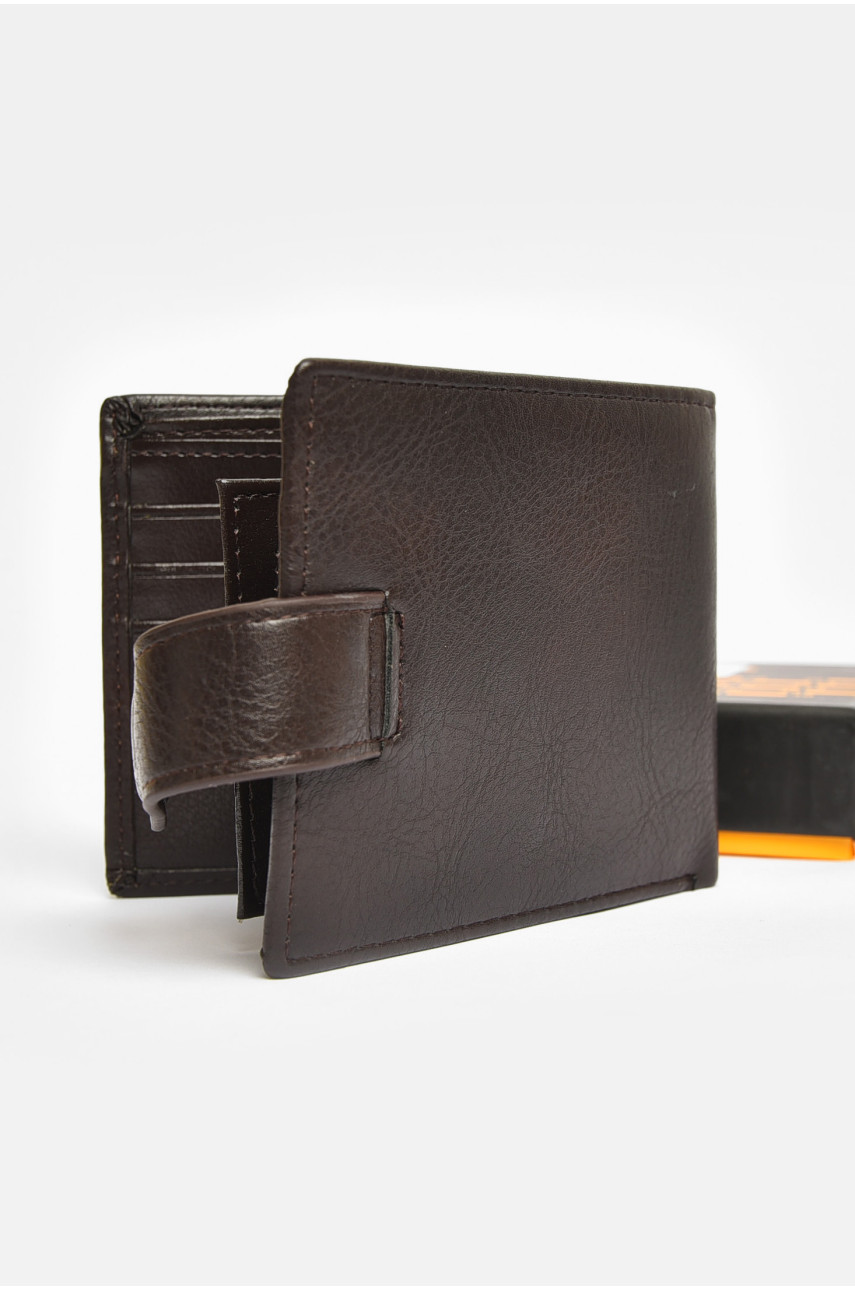 Кошелек мужской из экокожи тёмно-коричневого цвета 208-А 203736