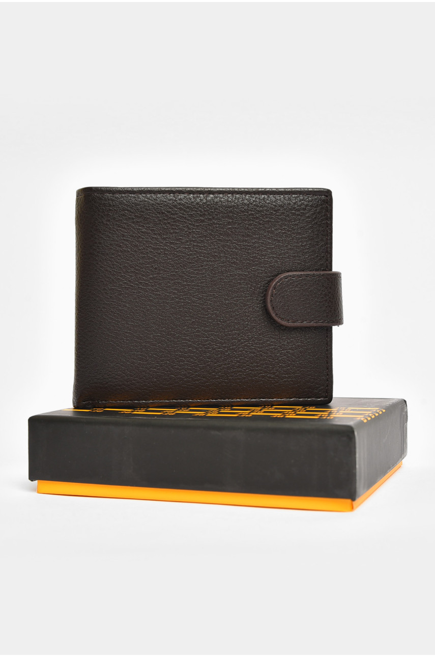 Кошелек мужской из экокожи тёмно-коричневого цвета 208-D 203737 Кошелек мужской из экокожи тёмно-коричневого цвета 208-D 203737