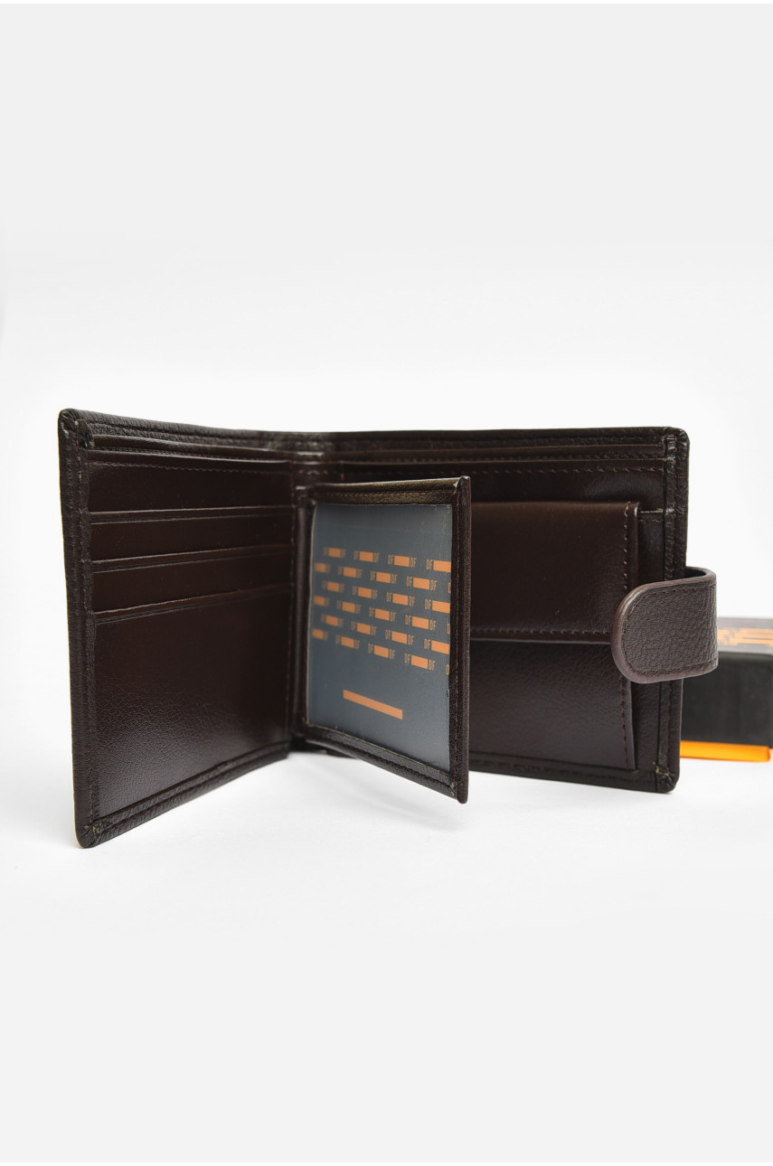 Кошелек мужской из экокожи тёмно-коричневого цвета 208-D 203737 Кошелек мужской из экокожи тёмно-коричневого цвета 208-D 203737