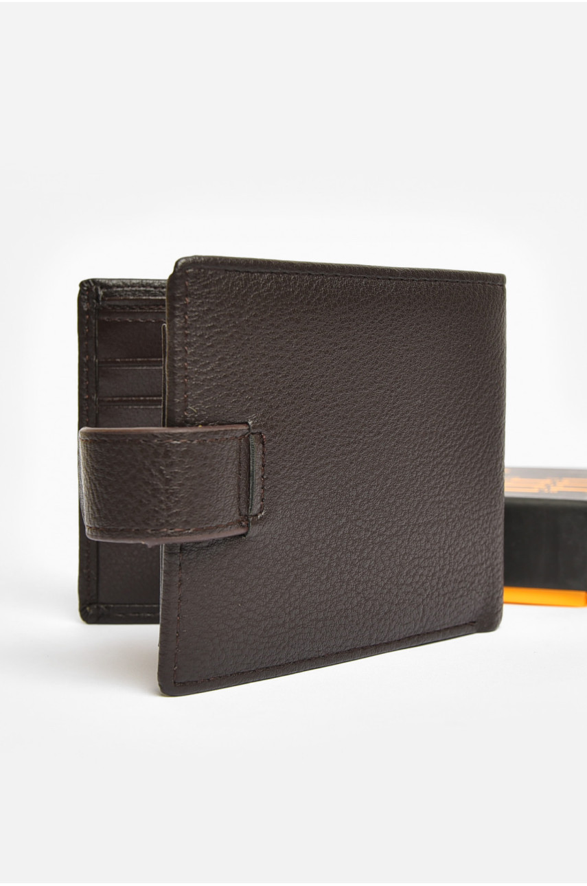 Кошелек мужской из экокожи тёмно-коричневого цвета 208-D 203737 Кошелек мужской из экокожи тёмно-коричневого цвета 208-D 203737
