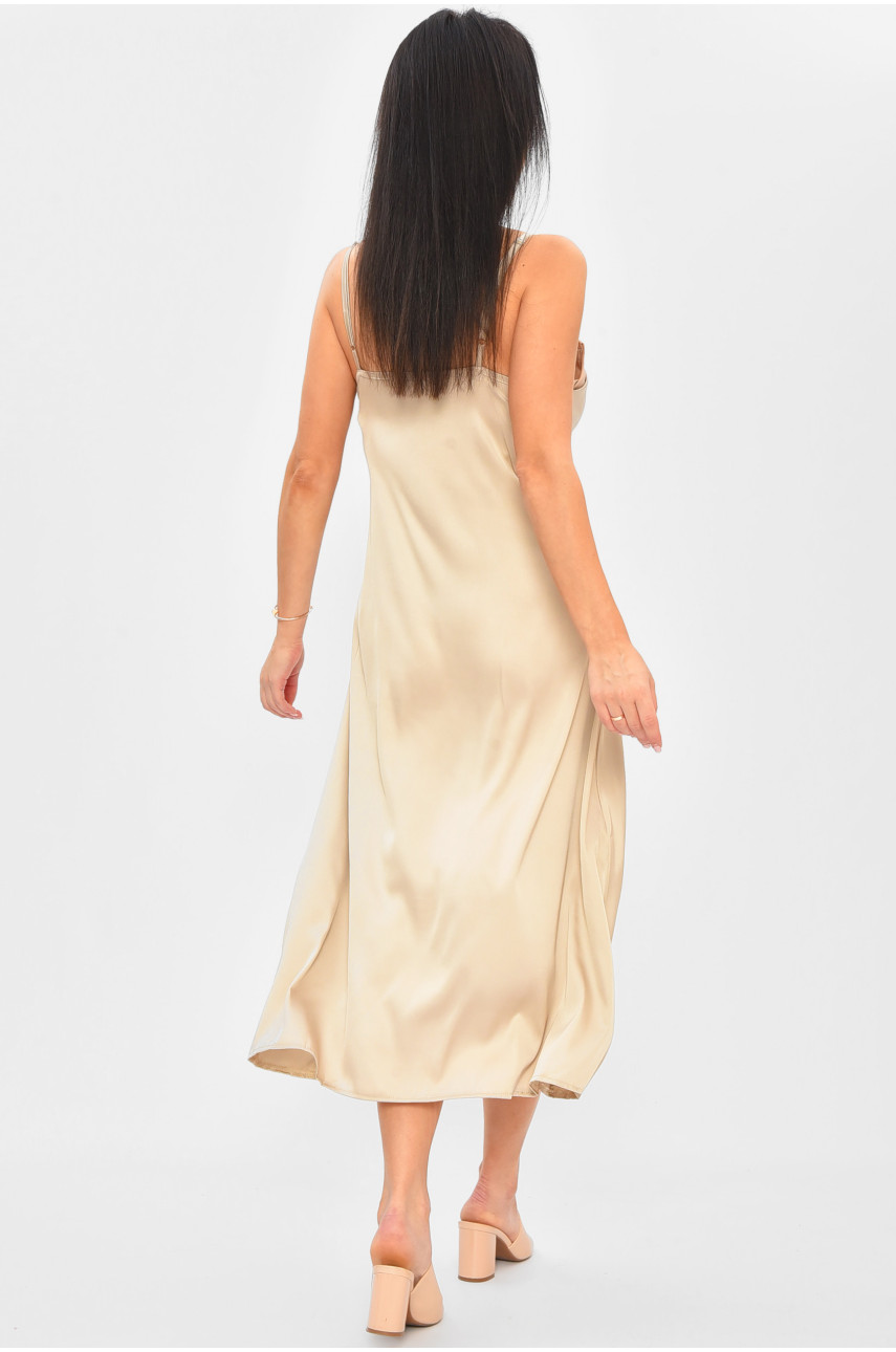 Сукня жіноча однотонна бежевого кольору 809 203743