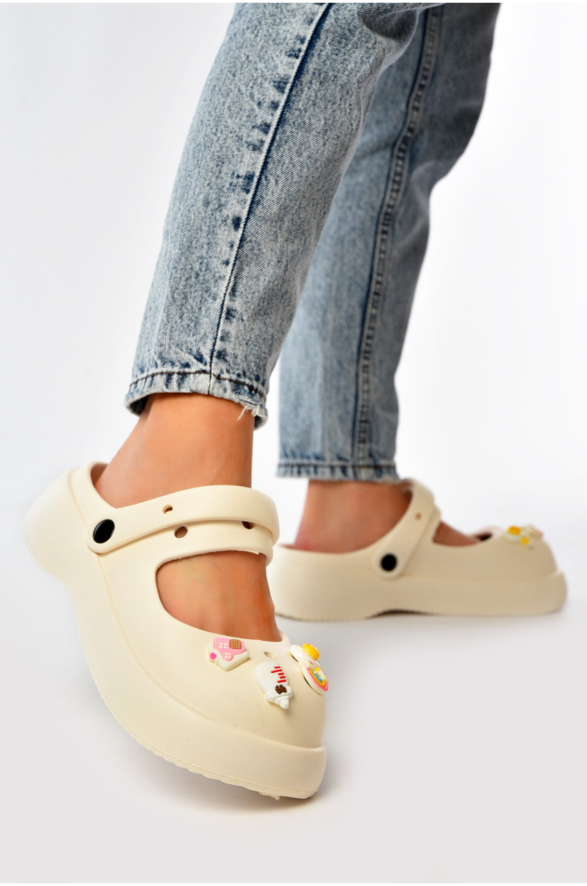 Кроксы женские молочного цвета 5159-2 203756 Кроксы женские молочного цвета 5159-2 203756